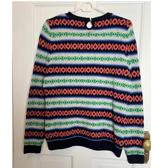 Vineyard Vines Women's M Lambswool Cashmere Sweater Fair Isle Crew Neck Blue - Picture 2 of 9